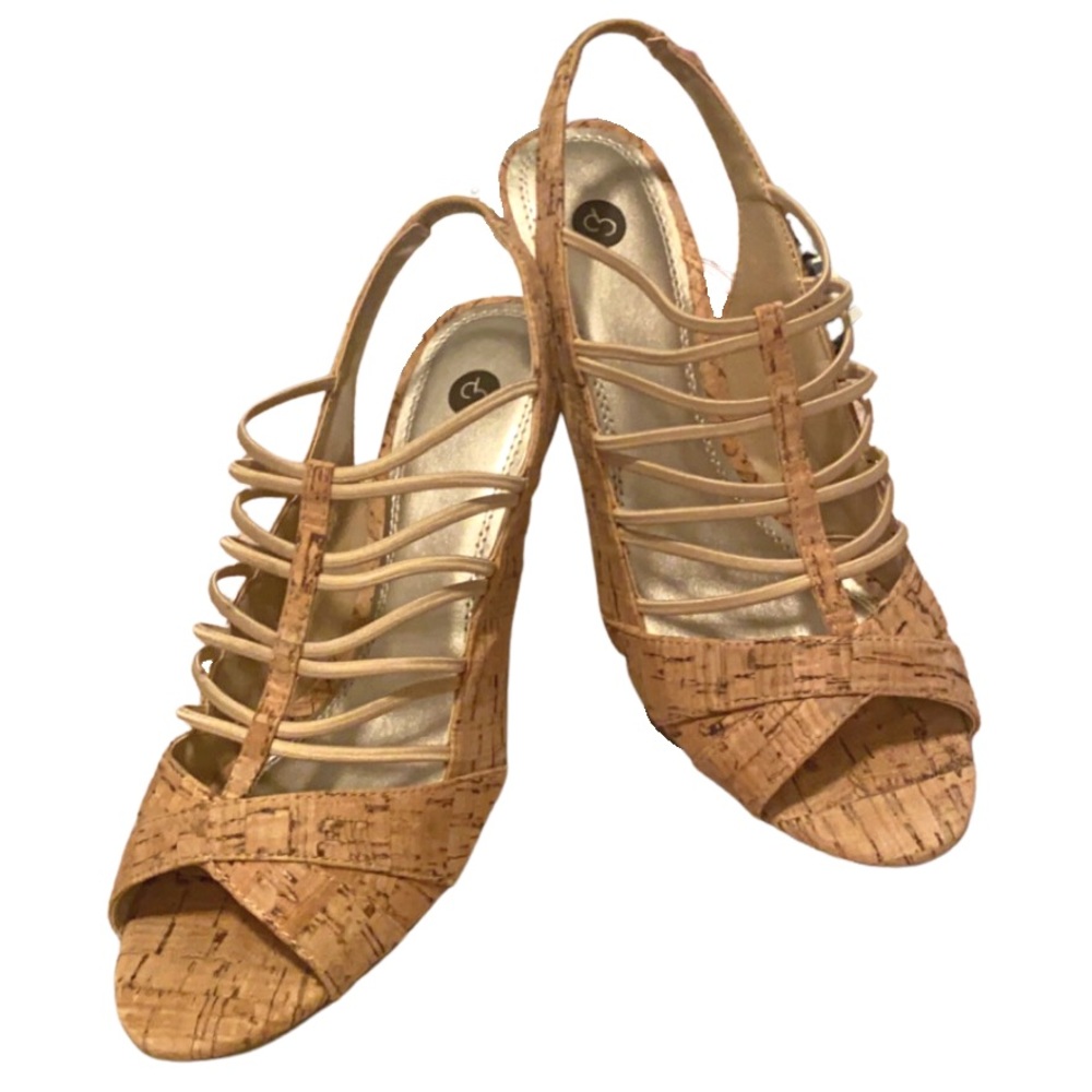 Cork Strappy Heel